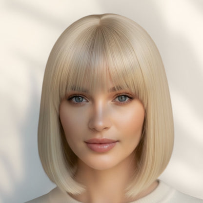 613 Platinum Blonde Straight Lace Front Wig-180% Density