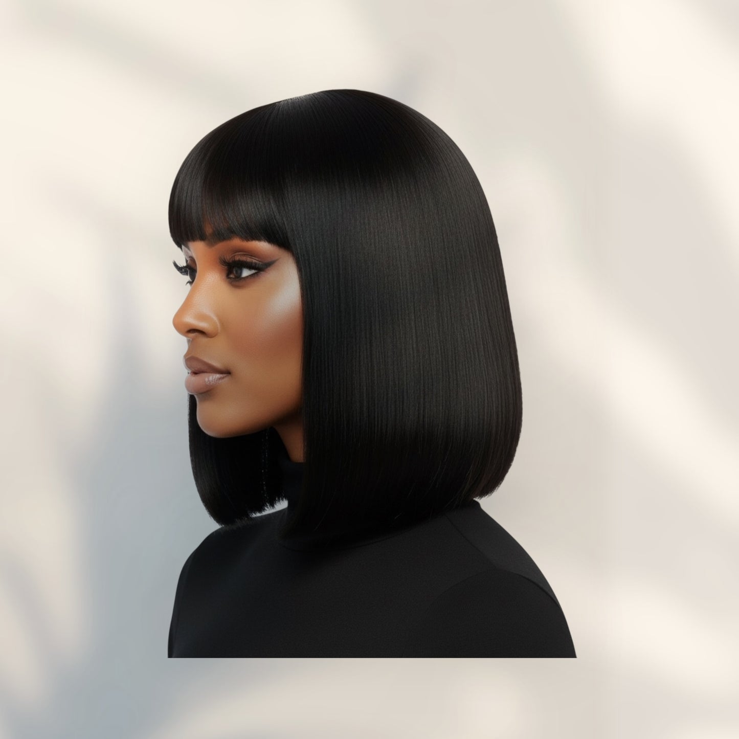 5x5 Glueless Straight Fringe Wig
