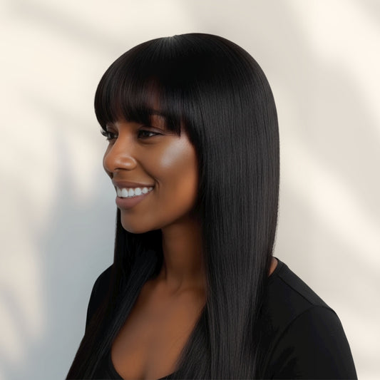 Straight Wig with Bangs – HD Lace