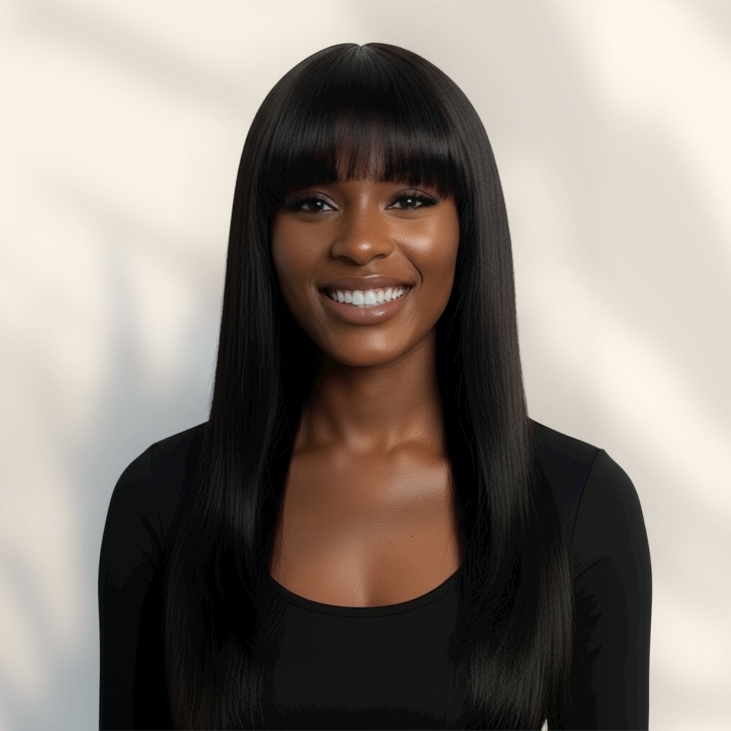 Straight Wig with Bangs – HD Lace