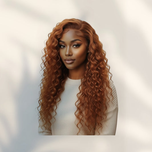 350 Copper Kinky Full Lace Wig-210% Density